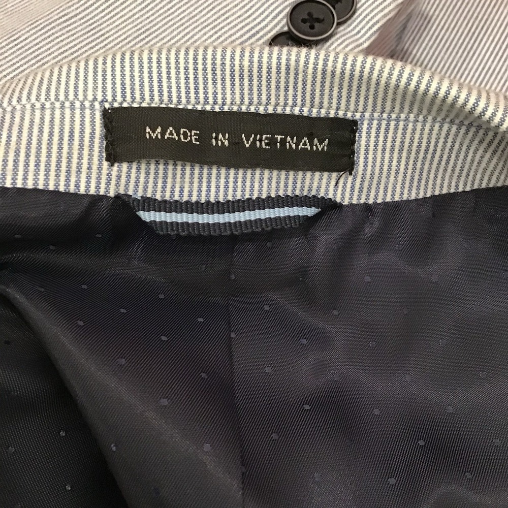 Tommy Hilfiger Mens Blazer Sports Coat Sear Sucker Blue Striped L44 Nautical - Picture 12 of 16